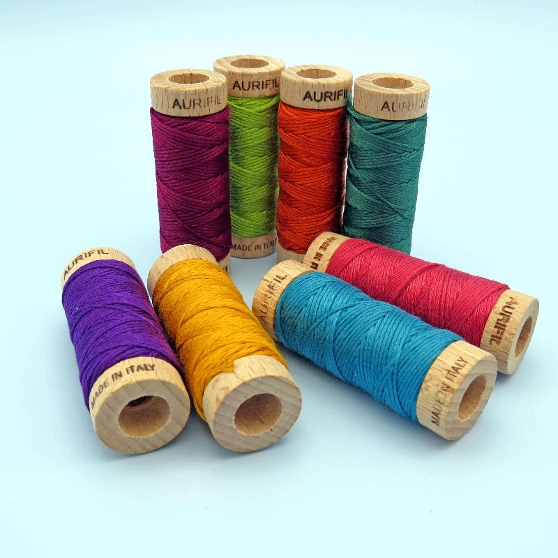 Aurifil Embroidery Floss Pack - 8 Spools
Stitchdoodles has put together this wonderful colour palette called 'Carnival'. There are 8 spools of Aurifil Embroidery Floss in an array of gorgeous complementing colours.
These are perfect to use for a variety of Stitchdoodles Patterns.
Aurifil Thread is made in Milan Italy from 100% cotton from the Mako region of Egypt, this thread delivers exceptional strength, smooth performance, and minimal lint. 