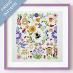 Bees and Blossoms Pre Printed Fabric Panel