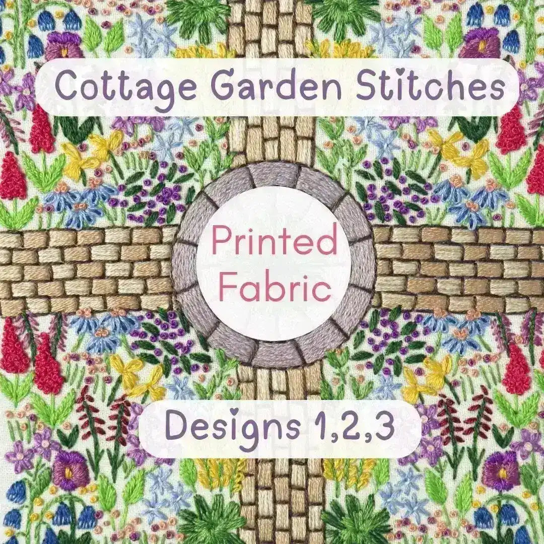 Cottage Garden Stitches Embroidery Designs 1/2/3 Printed Fabric