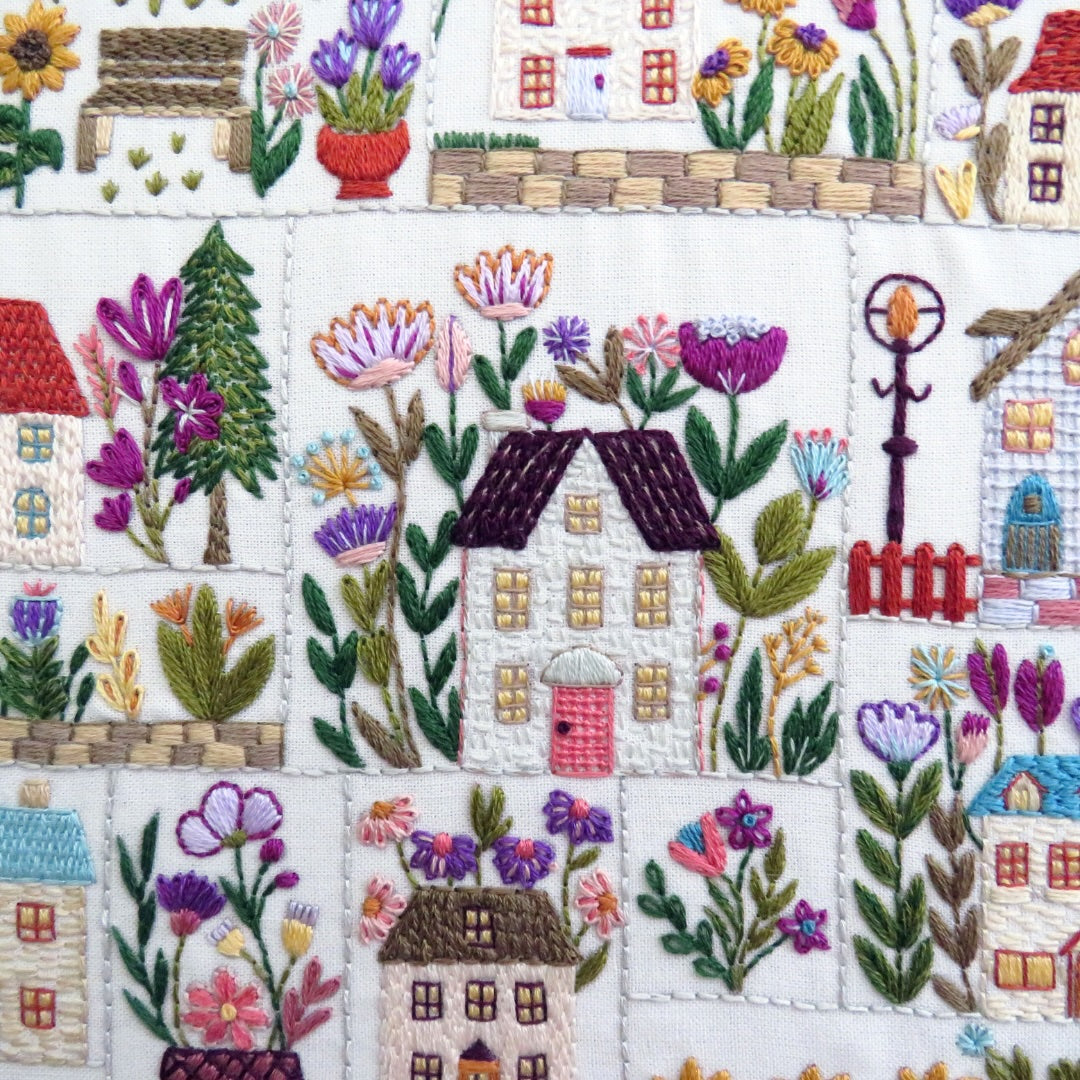 Village in Bloom Printed Fabric Panel