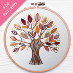Stitch Fun with Leaves Hand Embroidery PDF Pattern