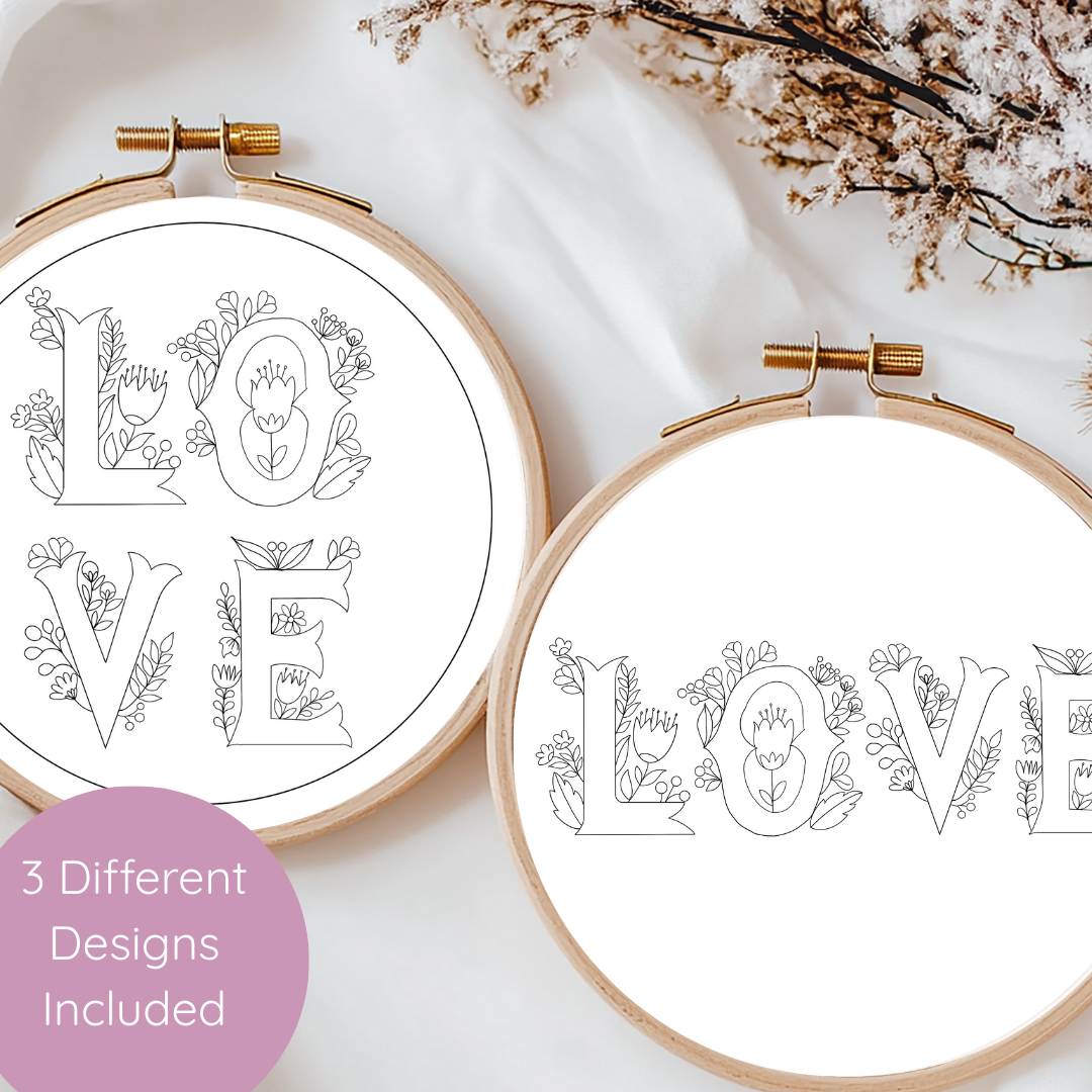 Romantic Folk, Hand Embroidery PDF Template