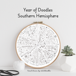 Year of Doodles Hand Embroidery PDF Template SOUTHERN HEMISPHERE