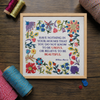 This famous quote by William Morris is beautifully stitched surrounded by a selection of Morris' own wonderful floral elements. 