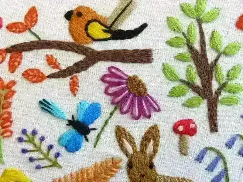 A Walk in the Woods Hand Embroidery Pattern, PDF Download, StitchDoodles, A Walk in the Woods - stitchdoodles, bird embroidery, creative, Edit alt text, Embroidery, embroidery hoop, embroidery pattern, hand embroidery, hand embroidery fabric, hand embroidery seat frame, nurge embroidery hoop, pattern, patterns, PDF pattern, Printed Pattern, stitched, stitching, wildlife embroidery, StitchDoodles, shop.stitchdoodles.com