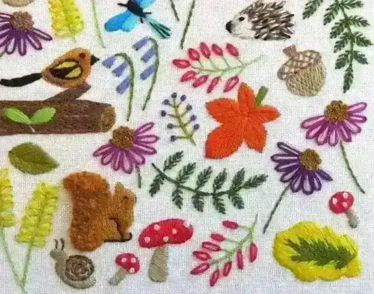 A Walk in the Woods Hand Embroidery Pattern, PDF Download, StitchDoodles, A Walk in the Woods - stitchdoodles, bird embroidery, creative, Edit alt text, Embroidery, embroidery hoop, embroidery pattern, hand embroidery, hand embroidery fabric, hand embroidery seat frame, nurge embroidery hoop, pattern, patterns, PDF pattern, Printed Pattern, stitched, stitching, wildlife embroidery, StitchDoodles, shop.stitchdoodles.com