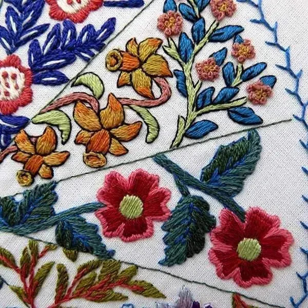 A Year Inspired by William Morris Pre Printed Fabric PLUS PDF Pattern , Pre Printed Fabric Pattern , StitchDoodles , embroidery hoop kit, Embroidery Kit, embroidery kit for adults, embroidery kit fro beginners, flower month pattern, hand embroidery, hand embroidery pattern, modern embroidery kits, Printed Pattern, william morris embroidery, year of flowes , StitchDoodles , shop.stitchdoodles.com