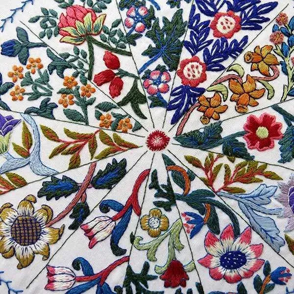 A Year Inspired by William Morris Pre Printed Fabric PLUS PDF Pattern , Pre Printed Fabric Pattern , StitchDoodles , embroidery hoop kit, Embroidery Kit, embroidery kit for adults, embroidery kit fro beginners, flower month pattern, hand embroidery, hand embroidery pattern, modern embroidery kits, Printed Pattern, william morris embroidery, year of flowes , StitchDoodles , shop.stitchdoodles.com