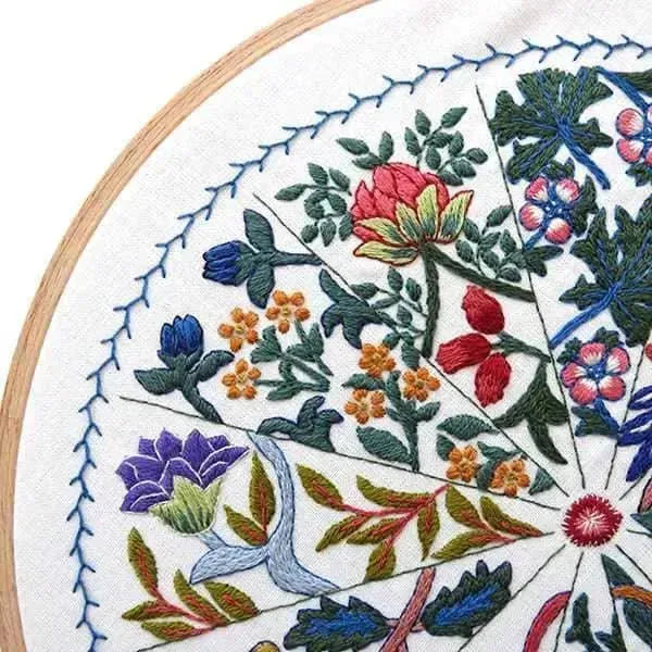 A Year Inspired by William Morris Pre Printed Fabric PLUS PDF Pattern , Pre Printed Fabric Pattern , StitchDoodles , embroidery hoop kit, Embroidery Kit, embroidery kit for adults, embroidery kit fro beginners, flower month pattern, hand embroidery, hand embroidery pattern, modern embroidery kits, Printed Pattern, william morris embroidery, year of flowes , StitchDoodles , shop.stitchdoodles.com