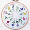 A Year of Flowers Pre Printed Fabric Pattern , Pre Printed Fabric Pattern , StitchDoodles , embroidery hoop kit, Embroidery Kit, embroidery kit for adults, embroidery kit fro beginners, flower month pattern, hand embroidery, hand embroidery pattern, modern embroidery kits, Printed Pattern, year of flowes , StitchDoodles , shop.stitchdoodles.com