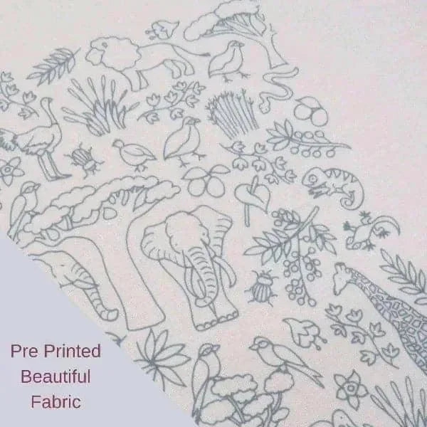 African Savanna, Hand Embroidery Kit , Embroidery Kit , StitchDoodles , A Wonderful Life Pattern, africa, african embroidery, Embroidery, embroidery hoop, embroidery hoop kit, Embroidery Kit, embroidery kit for adults, embroidery kit fro beginners, embroidery pattern, hand embroidery, hand embroidery fabric, hand embroidery kit, hand embroidery seat frame, hand embroidery thread, modern embroidery kits, nurge embroidery hoop, Printed Pattern , StitchDoodles , shop.stitchdoodles.com