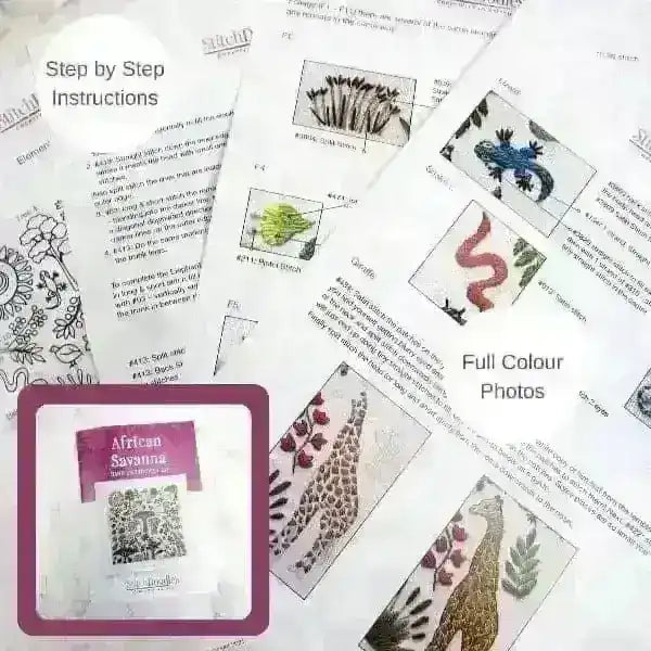 African Savanna, Hand Embroidery Kit , Embroidery Kit , StitchDoodles , A Wonderful Life Pattern, africa, african embroidery, Embroidery, embroidery hoop, embroidery hoop kit, Embroidery Kit, embroidery kit for adults, embroidery kit fro beginners, embroidery pattern, hand embroidery, hand embroidery fabric, hand embroidery kit, hand embroidery seat frame, hand embroidery thread, modern embroidery kits, nurge embroidery hoop, Printed Pattern , StitchDoodles , shop.stitchdoodles.com