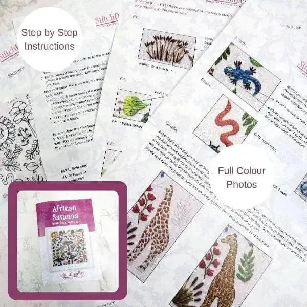 African Savanna, Hand Embroidery Kit , Embroidery Kit , StitchDoodles , A Wonderful Life Pattern, africa, african embroidery, Embroidery, embroidery hoop, embroidery hoop kit, Embroidery Kit, embroidery kit for adults, embroidery kit fro beginners, embroidery pattern, hand embroidery, hand embroidery fabric, hand embroidery kit, hand embroidery seat frame, hand embroidery thread, modern embroidery kits, nurge embroidery hoop, Printed Pattern , StitchDoodles , shop.stitchdoodles.com