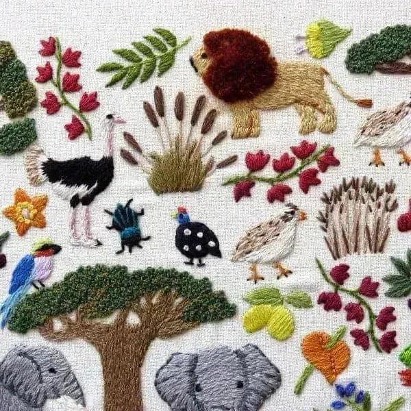African Savanna Hand Embroidery PDF Pattern , PDF Download , StitchDoodles , africa, african embroidery, Embroidery, embroidery hoop, embroidery hoop kit, Embroidery Kit, embroidery kit for adults, embroidery kit fro beginners, embroidery pattern, hand embroidery, hand embroidery fabric, hand embroidery seat frame, modern embroidery kits, nurge embroidery hoop, PDF pattern, Printed Pattern , StitchDoodles , shop.stitchdoodles.com