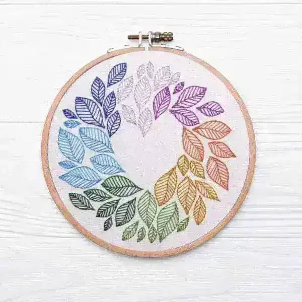 As the Leaves Turn, Pre Printed Embroidery Fabric Panel , Pre Printed Fabric Pattern , StitchDoodles , Embroidery, embroidery hoop, embroidery hoop kit, Embroidery Kit, embroidery kit for adults, embroidery kit fro beginners, embroidery pattern, hand embroidery, hand embroidery fabric, hand embroidery seat frame, modern embroidery kits, nurge embroidery hoop, PDF pattern, pre-printed fabric, Printed Pattern , StitchDoodles , shop.stitchdoodles.com