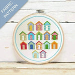 beach hut embroidery fabric