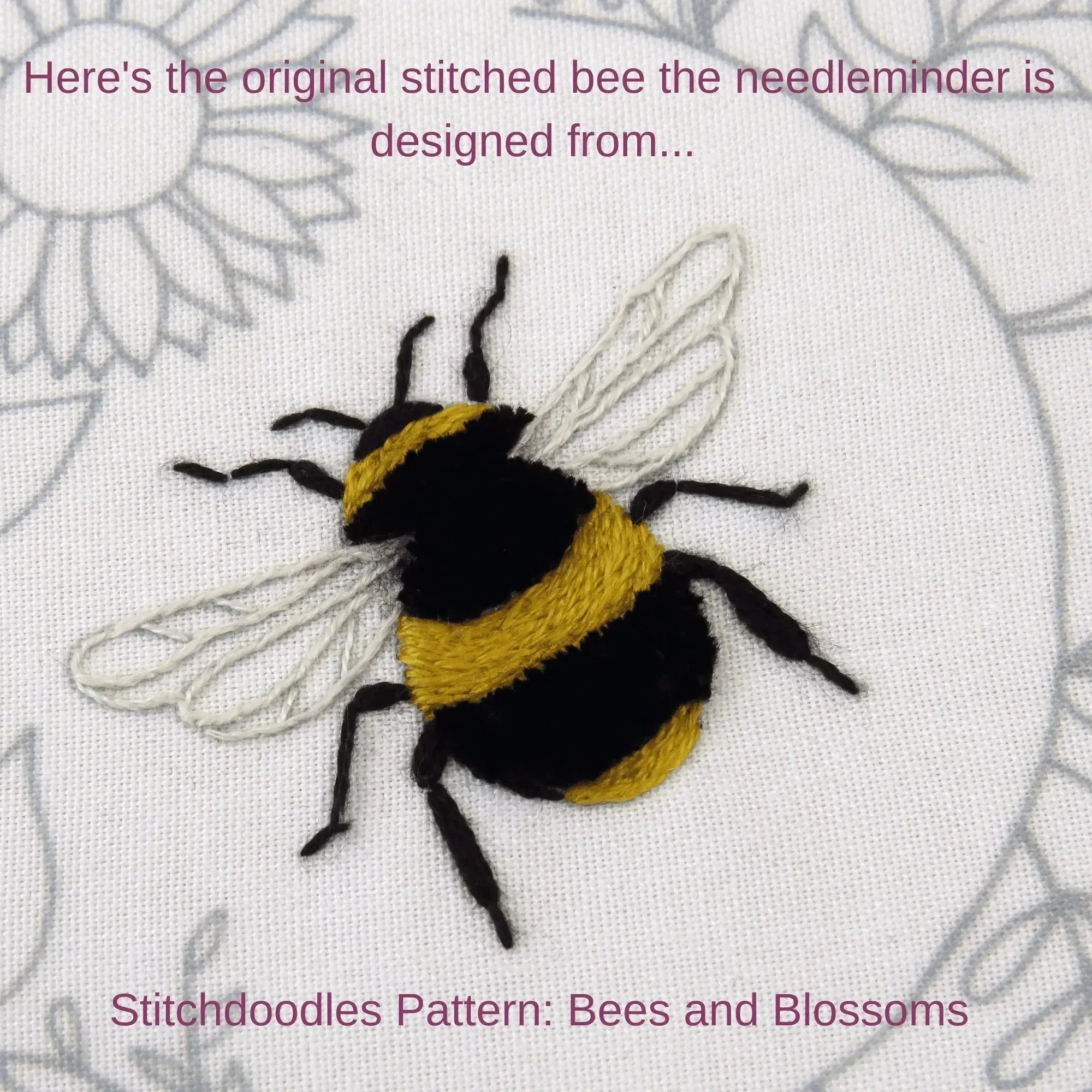 Beautiful Hard Enamel Needle Minder: Bee , Embroidery Supplies , StitchDoodles , embroidery hoop kit, Embroidery Kit, embroidery kit for adults, embroidery kit fro beginners, modern embroidery kits , StitchDoodles , shop.stitchdoodles.com