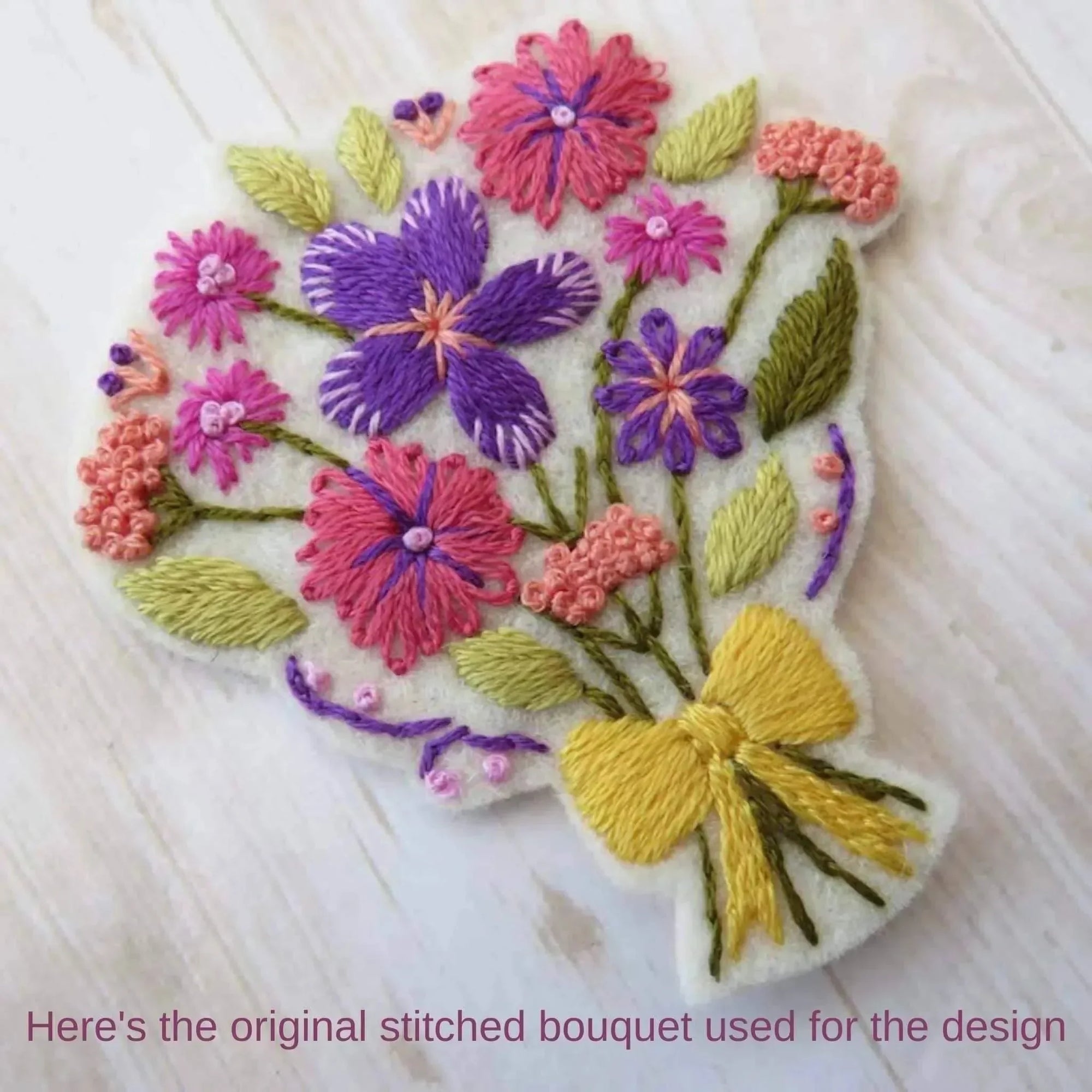 Beautiful Hard Enamel Needle Minder: Bouquet , Embroidery Supplies , StitchDoodles , embroidery hoop kit, Embroidery Kit, embroidery kit for adults, embroidery kit fro beginners, modern embroidery kits , StitchDoodles , shop.stitchdoodles.com