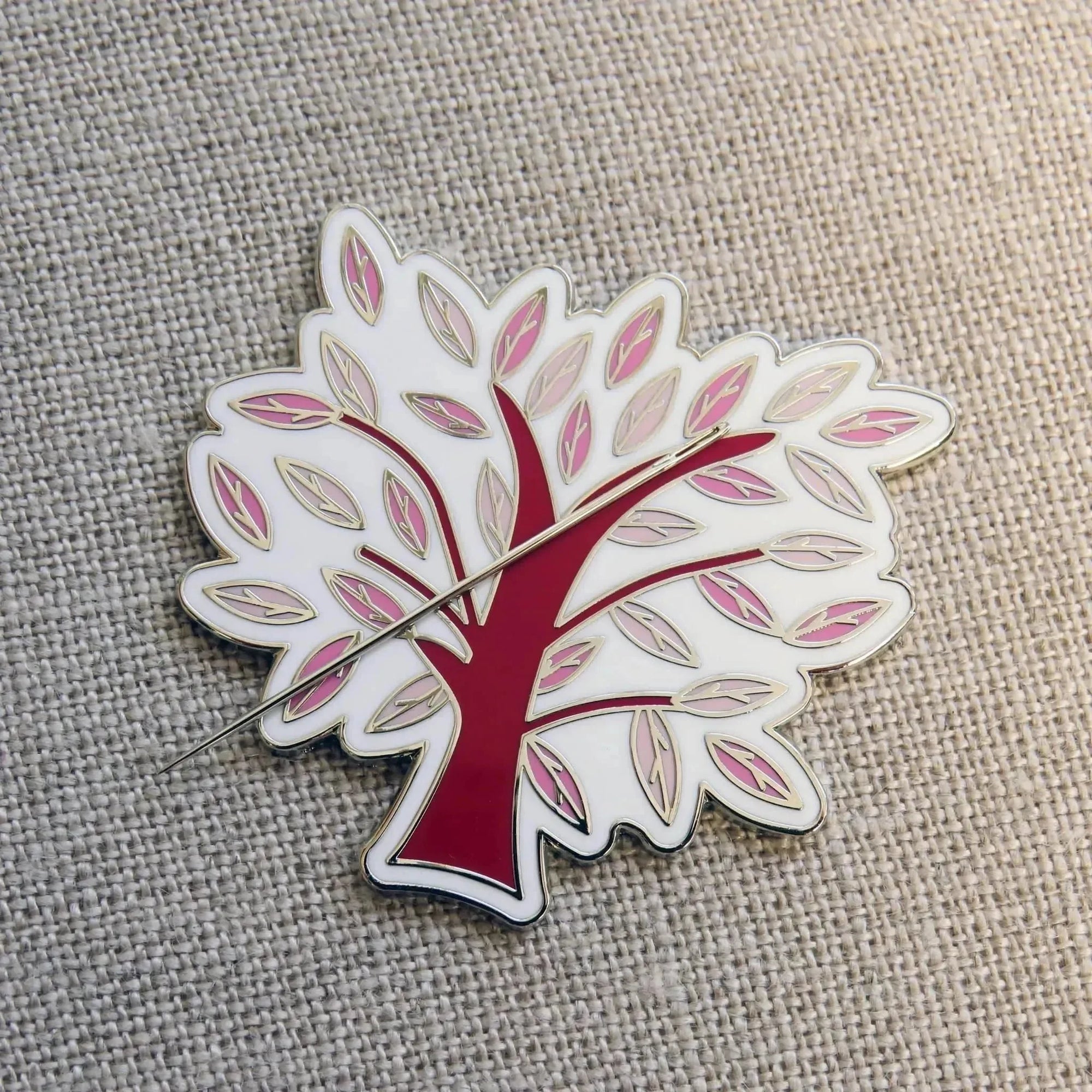 Beautiful Hard Enamel Needle Minder: Tree , Embroidery Supplies , StitchDoodles , embroidery hoop kit, Embroidery Kit, embroidery kit for adults, embroidery kit fro beginners, modern embroidery kits , StitchDoodles , shop.stitchdoodles.com