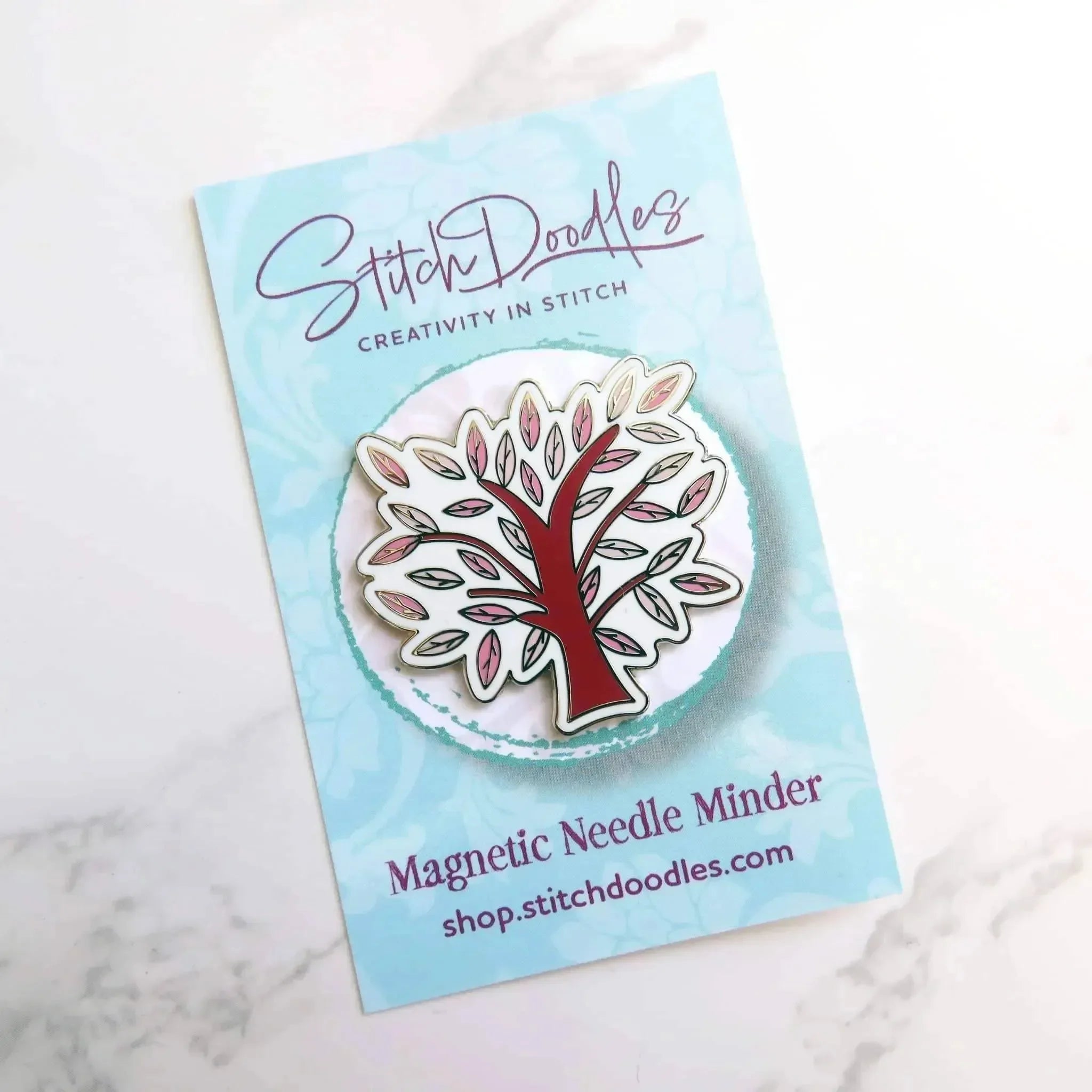 Beautiful Hard Enamel Needle Minder: Tree , Embroidery Supplies , StitchDoodles , embroidery hoop kit, Embroidery Kit, embroidery kit for adults, embroidery kit fro beginners, modern embroidery kits , StitchDoodles , shop.stitchdoodles.com