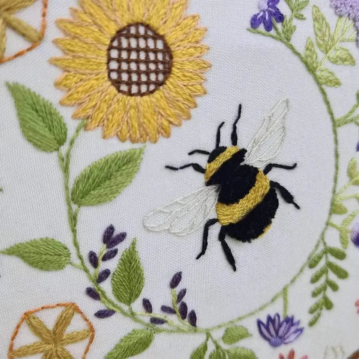 Bees and Blossoms Hand Embroidery Kit , Embroidery Kit , StitchDoodles , BEE EMBROIDERY, Bees and Blossoms, bird embroidery, Embroidery, embroidery hoop, embroidery hoop kit, Embroidery Kit, embroidery kit for adults, embroidery kit fro beginners, embroidery pattern, hand embroidery, hand embroidery fabric, hand embroidery kit, hand embroidery seat frame, hand embroidery thread, modern embroidery kits, nurge embroidery hoop, Printed Pattern, wildlife embroidery , StitchDoodles , shop.stitchdoodles.com