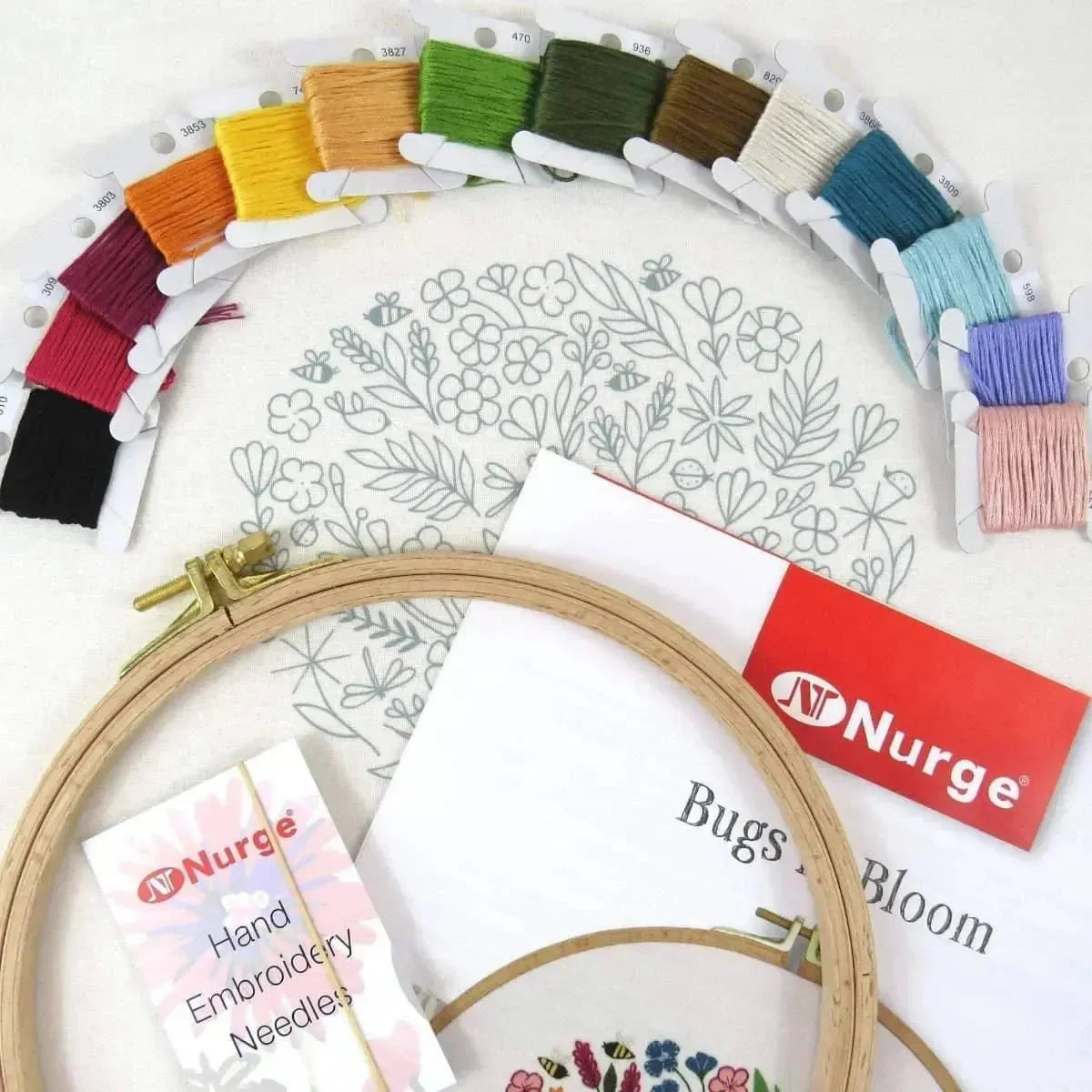 Bugs in Bloom Hand Embroidery Kit , Embroidery Kit , StitchDoodles , embroidery hoop kit, Embroidery Kit, embroidery kit for adults, embroidery kit fro beginners, hand embroidery kit, hand embroidery pattern, hand embroidery thread, modern embroidery kits, nurge, nurge hoop , StitchDoodles , shop.stitchdoodles.com