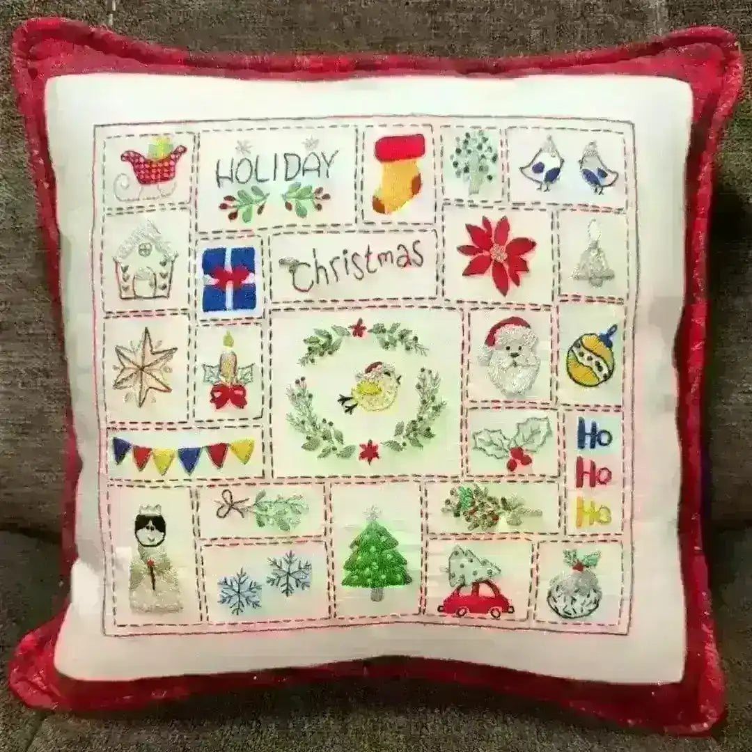 Christmas Advent Calendar Pre Printed Fabric , Pre Printed Fabric Pattern , StitchDoodles , christmas, embroidery hoop kit, Embroidery Kit, embroidery kit for adults, embroidery kit fro beginners, embroidery kits for adults, embroidery kits for beginners, modern embroidery kits, pdf , StitchDoodles , shop.stitchdoodles.com