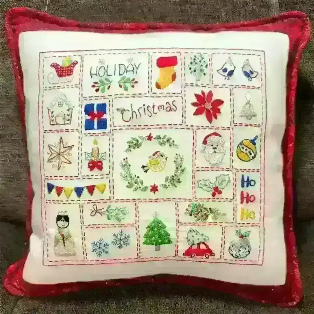 Christmas Advent Calendar Pre Printed Fabric , Pre Printed Fabric Pattern , StitchDoodles , christmas, embroidery hoop kit, Embroidery Kit, embroidery kit for adults, embroidery kit fro beginners, embroidery kits for adults, embroidery kits for beginners, modern embroidery kits, pdf , StitchDoodles , shop.stitchdoodles.com