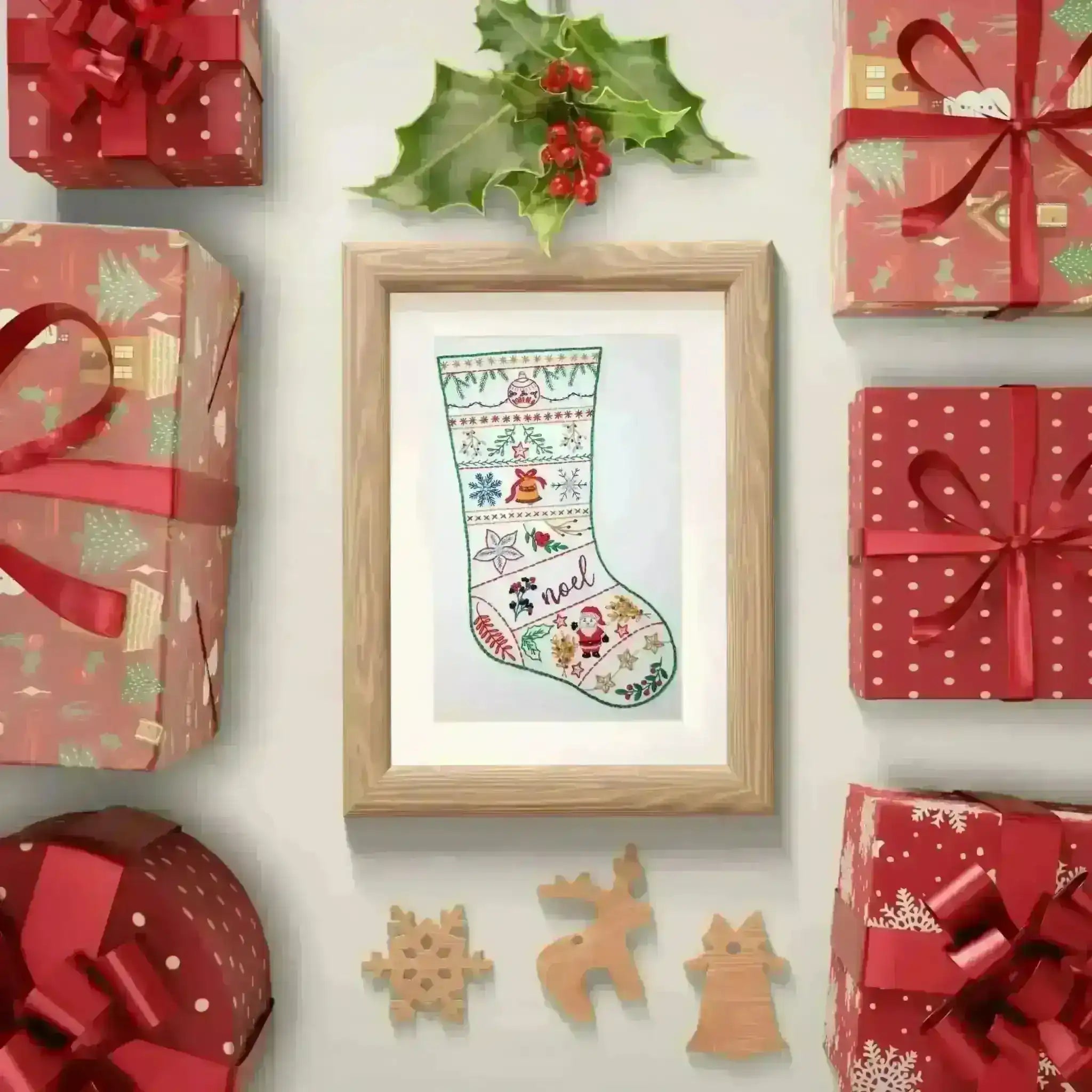 Christmas Stocking Hand Embroidery Pattern , PDF Download , StitchDoodles , christmas, embroidery hoop kit, Embroidery Kit, embroidery kit for adults, embroidery kit fro beginners, embroidery kits for adults, embroidery kits for beginners, modern embroidery kits, pdf , StitchDoodles , shop.stitchdoodles.com