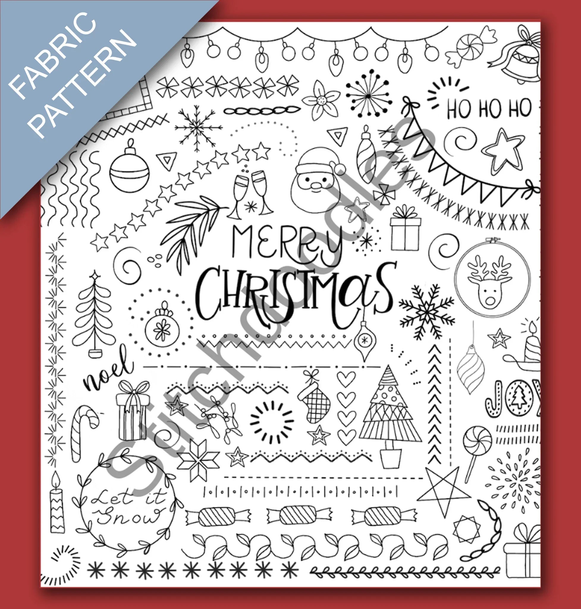 christmas sal fabric pattern