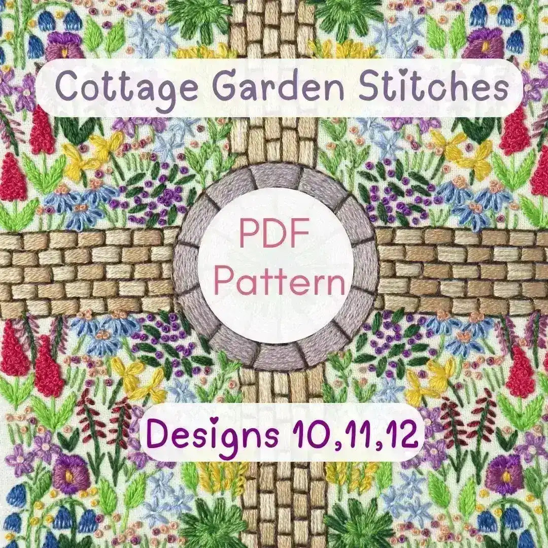 Cottage Garden Stitches Embroidery Designs 10/11/12 PDF Patterns