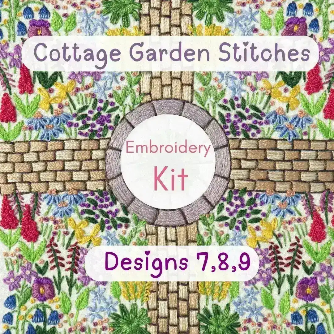 Cottage Garden Stitches Embroidery Designs 7/8/9 Embroidery Kit
