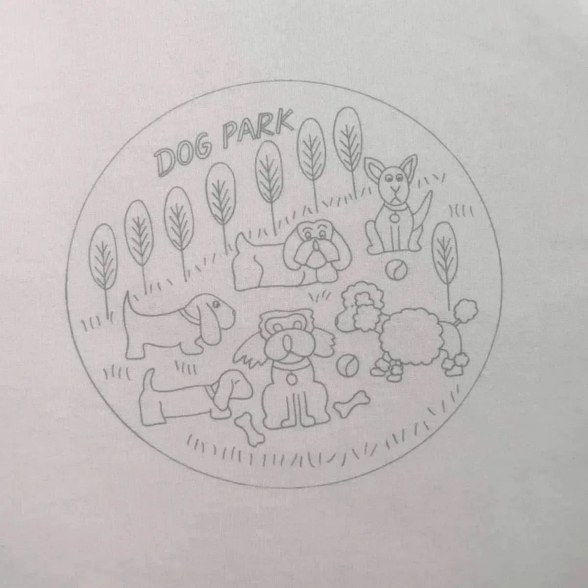 Dog Park, Pre Printed Embroidery Fabric Panel , Pre Printed Fabric Pattern , StitchDoodles , Embroidery, embroidery hoop, embroidery hoop kit, embroidery kits for adults, embroidery kits for beginners, embroidery pattern, hand embroidery, hand embroidery fabric, hand embroidery kit, hand embroidery seat frame, modern embroidery kits, nurge embroidery hoop, PDF pattern, Printed Pattern, unique embroidery kits , StitchDoodles , shop.stitchdoodles.com