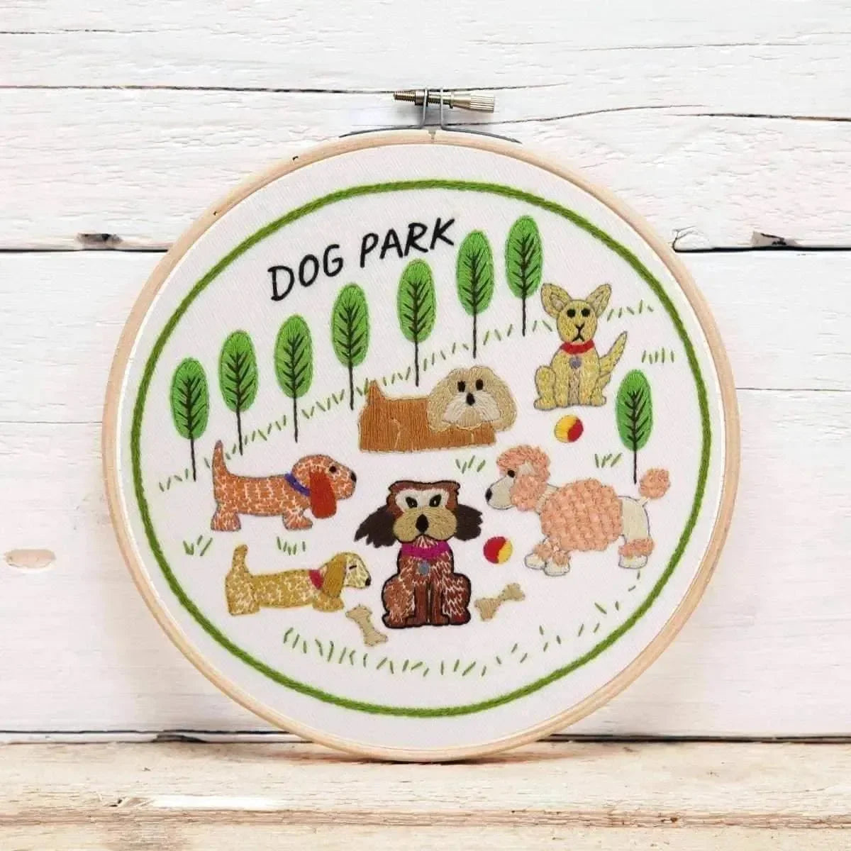 Dog Park, Pre Printed Embroidery Fabric Panel , Pre Printed Fabric Pattern , StitchDoodles , Embroidery, embroidery hoop, embroidery hoop kit, embroidery kits for adults, embroidery kits for beginners, embroidery pattern, hand embroidery, hand embroidery fabric, hand embroidery kit, hand embroidery seat frame, modern embroidery kits, nurge embroidery hoop, PDF pattern, Printed Pattern, unique embroidery kits , StitchDoodles , shop.stitchdoodles.com