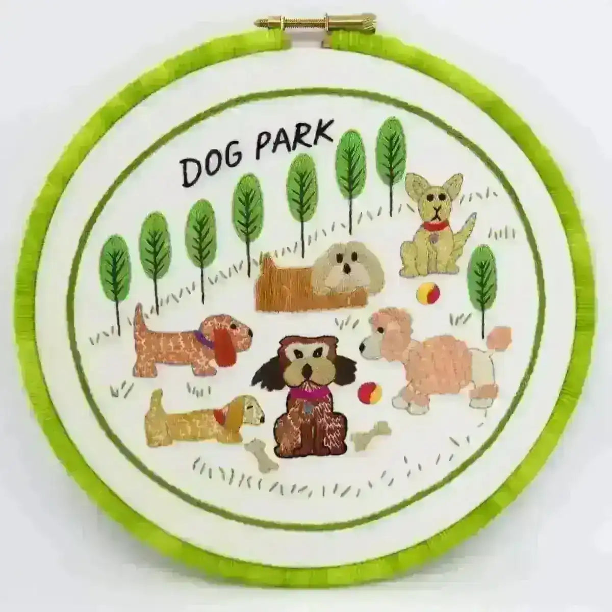 Dog Park, Pre Printed Embroidery Fabric Panel , Pre Printed Fabric Pattern , StitchDoodles , Embroidery, embroidery hoop, embroidery hoop kit, embroidery kits for adults, embroidery kits for beginners, embroidery pattern, hand embroidery, hand embroidery fabric, hand embroidery kit, hand embroidery seat frame, modern embroidery kits, nurge embroidery hoop, PDF pattern, Printed Pattern, unique embroidery kits , StitchDoodles , shop.stitchdoodles.com