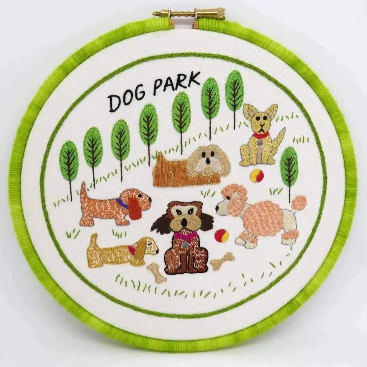 Dog Park, Pre Printed Embroidery Fabric Panel , Pre Printed Fabric Pattern , StitchDoodles , Embroidery, embroidery hoop, embroidery hoop kit, embroidery kits for adults, embroidery kits for beginners, embroidery pattern, hand embroidery, hand embroidery fabric, hand embroidery kit, hand embroidery seat frame, modern embroidery kits, nurge embroidery hoop, PDF pattern, Printed Pattern, unique embroidery kits , StitchDoodles , shop.stitchdoodles.com