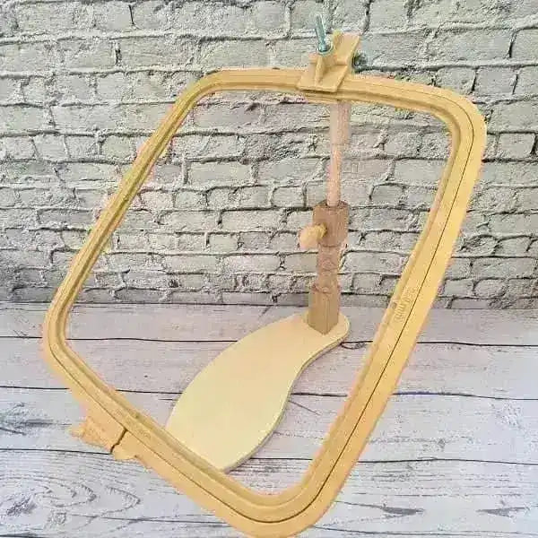 Elbesee Embroidery Seat Stand, high quality wood effect base with polished wood attachments, hand embroidery hoop frame , Hoop , Elbesee , , StitchDoodles , shop.stitchdoodles.com