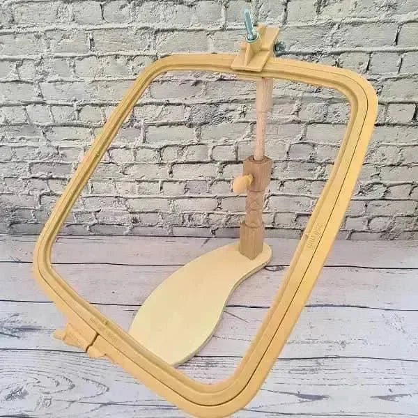 Elbesee Embroidery Seat Stand, high quality wood effect base with polished wood attachments, hand embroidery hoop frame , Hoop , Elbesee , , StitchDoodles , shop.stitchdoodles.com