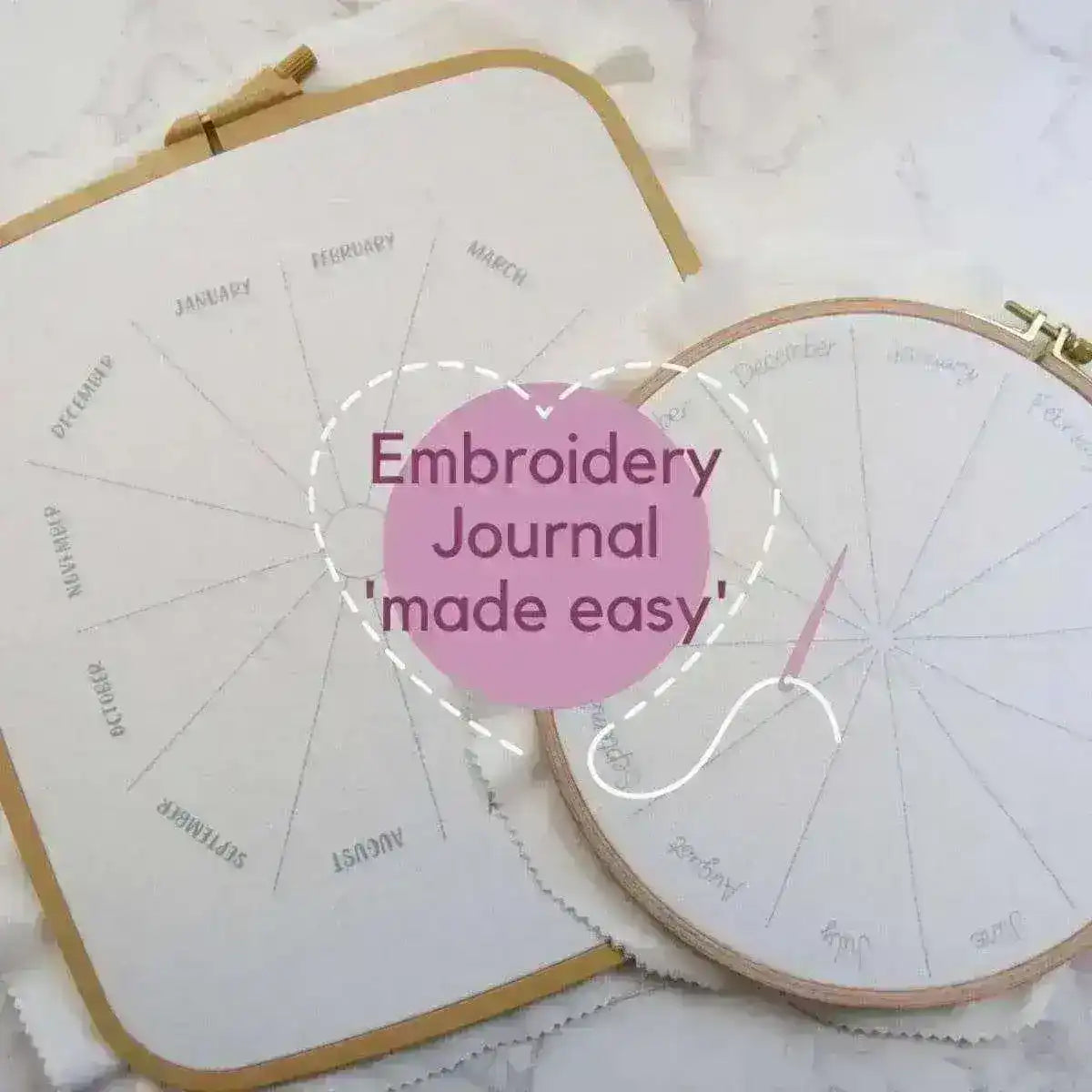 Embroidery Journal Pre Printed Embroidery Fabric , Pre Printed Fabric Pattern , StitchDoodles , beginner embroidery, embroidery hoop kit, Embroidery Kit, embroidery kit for adults, embroidery kit fro beginners, flower month pattern, hand embroidery, hand embroidery pattern, modern embroidery kits, Printed Pattern, year of flowes , StitchDoodles , shop.stitchdoodles.com