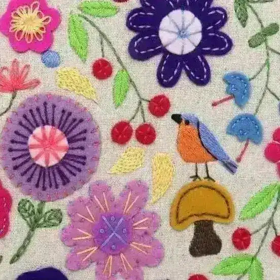 Enchanted Garden, Pre Printed Fabric Panel PLUS PDF Pattern , Pre Printed Fabric Pattern , StitchDoodles , embroidery hoop kit, embroidery kits for adults, embroidery kits for beginners, flower embroidery, hand embroidery, hand embroidery fabric, modern embroidery kits, unique embroidery kits , StitchDoodles , shop.stitchdoodles.com