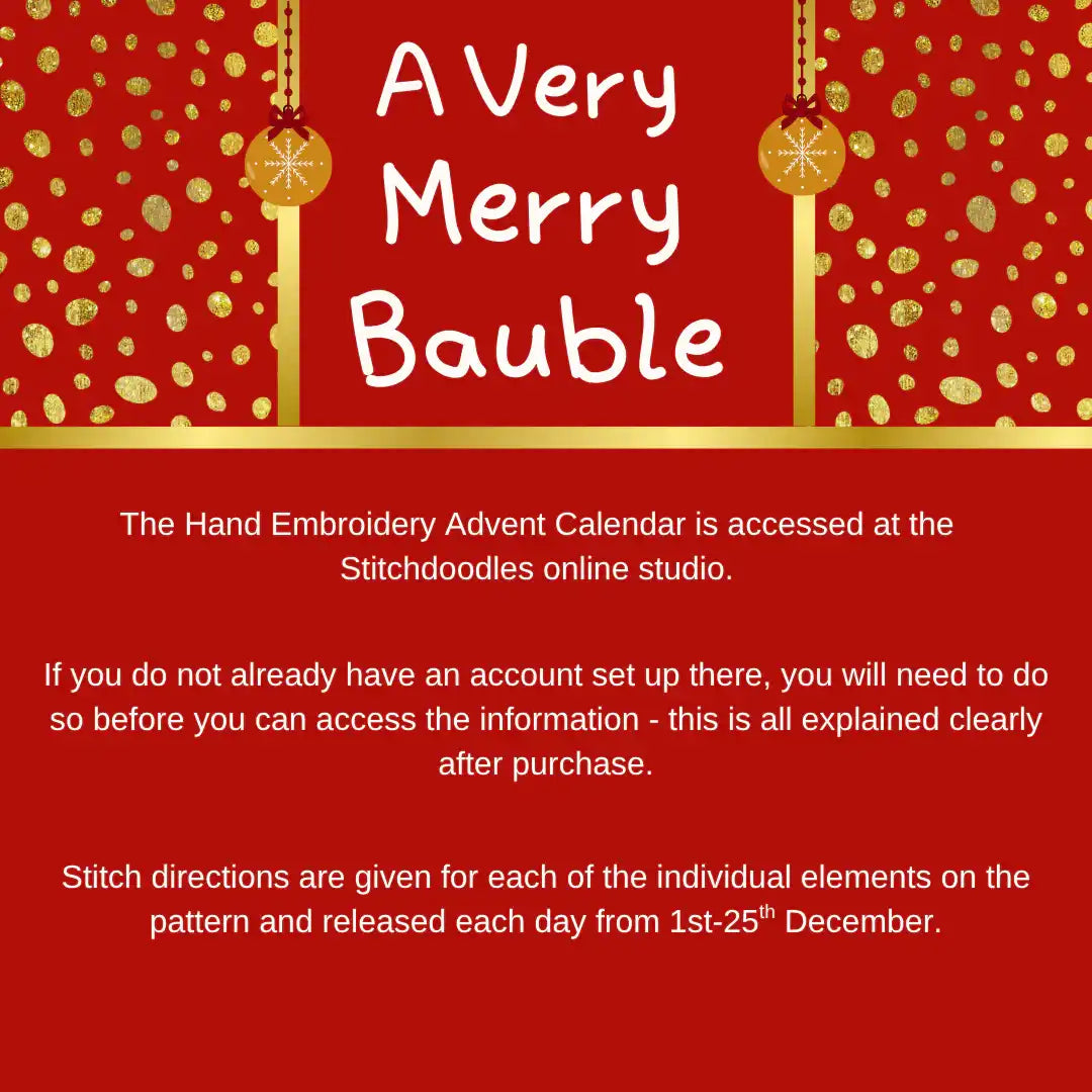 A Very Merry Bauble Advent 2025 Embroidery PDF Pattern