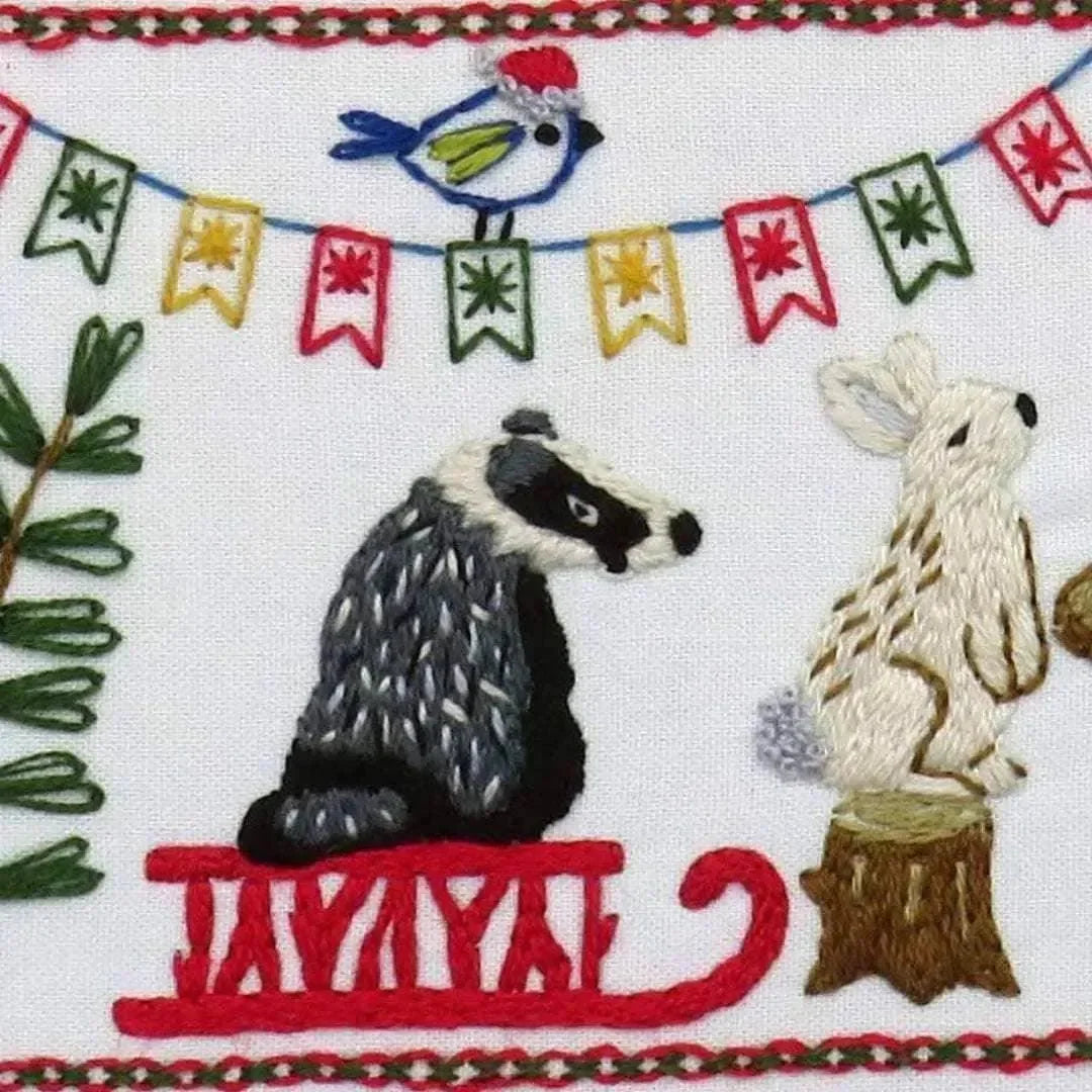 Festive Forest Hand Embroidery Kit , Embroidery Kit , StitchDoodles , bird embroidery, Embroidery, embroidery hoop, embroidery hoop kit, embroidery kits for adults, embroidery kits for beginners, embroidery pattern, forest embroidery, hand embroidery, hand embroidery fabric, hand embroidery kit, hand embroidery seat frame, hand embroidery thread, modern embroidery kits, nurge embroidery hoop, Printed Pattern, unique embroidery kits, wildlife embroidery , StitchDoodles , shop.stitchdoodles.com