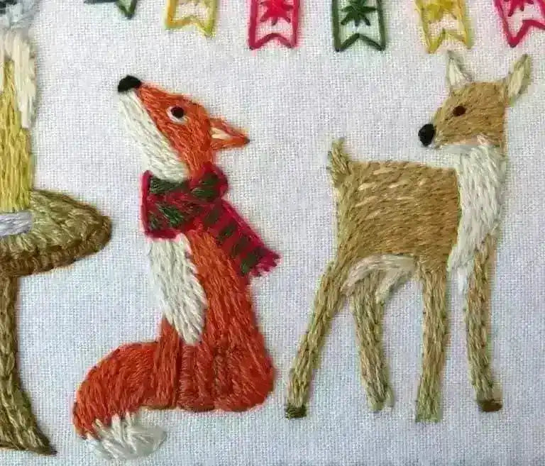Festive Forest Hand Embroidery Kit , Embroidery Kit , StitchDoodles , bird embroidery, Embroidery, embroidery hoop, embroidery hoop kit, embroidery kits for adults, embroidery kits for beginners, embroidery pattern, forest embroidery, hand embroidery, hand embroidery fabric, hand embroidery kit, hand embroidery seat frame, hand embroidery thread, modern embroidery kits, nurge embroidery hoop, Printed Pattern, unique embroidery kits, wildlife embroidery , StitchDoodles , shop.stitchdoodles.com