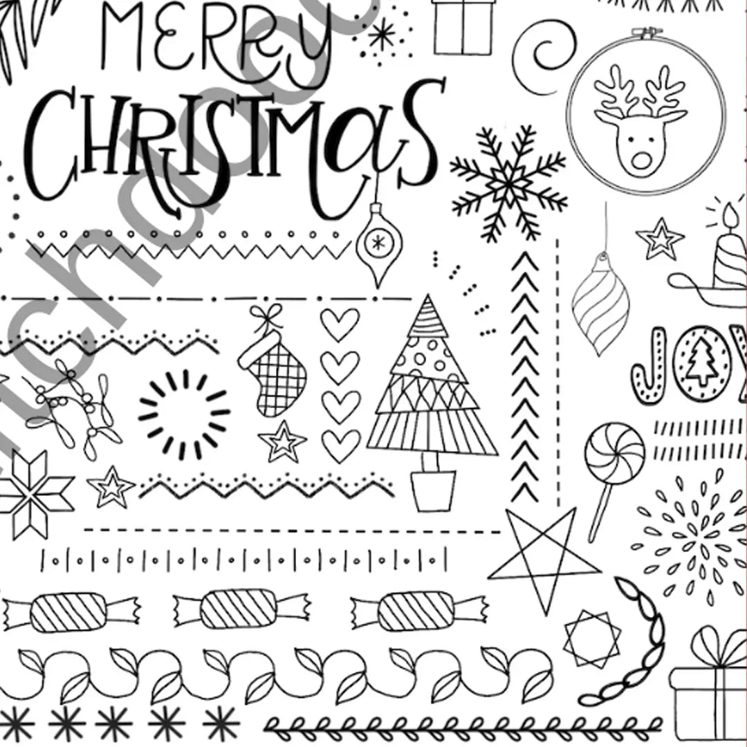 Christmas hand embroidery pattern