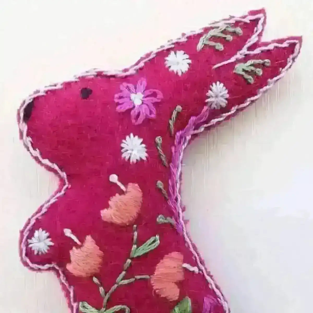 Floral Rabbit Decorations , PDF Download , StitchDoodles , embroidery hoop kit, embroidery kits for adults, embroidery kits for beginners, embroidery rabbits, hand embroidery, modern embroidery kits, PDF pattern, unique embroidery kits , StitchDoodles , shop.stitchdoodles.com