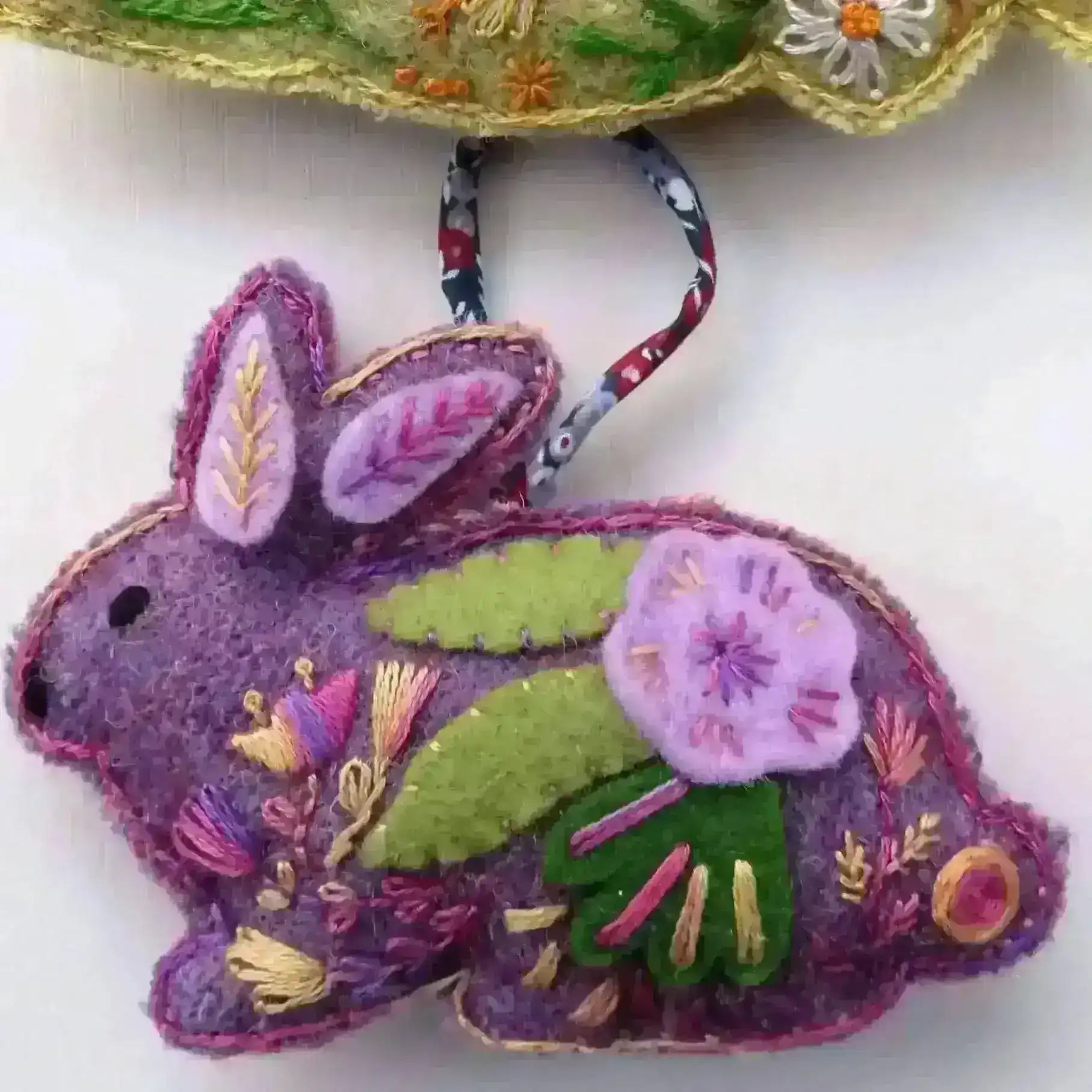 Floral Rabbit Decorations , PDF Download , StitchDoodles , embroidery hoop kit, embroidery kits for adults, embroidery kits for beginners, embroidery rabbits, hand embroidery, modern embroidery kits, PDF pattern, unique embroidery kits , StitchDoodles , shop.stitchdoodles.com