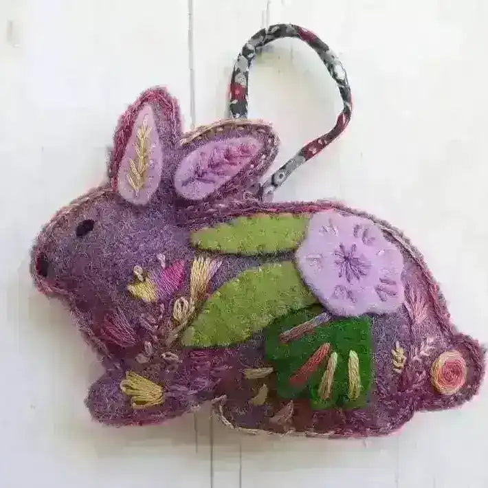 Floral Rabbit Decorations , PDF Download , StitchDoodles , embroidery hoop kit, embroidery kits for adults, embroidery kits for beginners, embroidery rabbits, hand embroidery, modern embroidery kits, PDF pattern, unique embroidery kits , StitchDoodles , shop.stitchdoodles.com