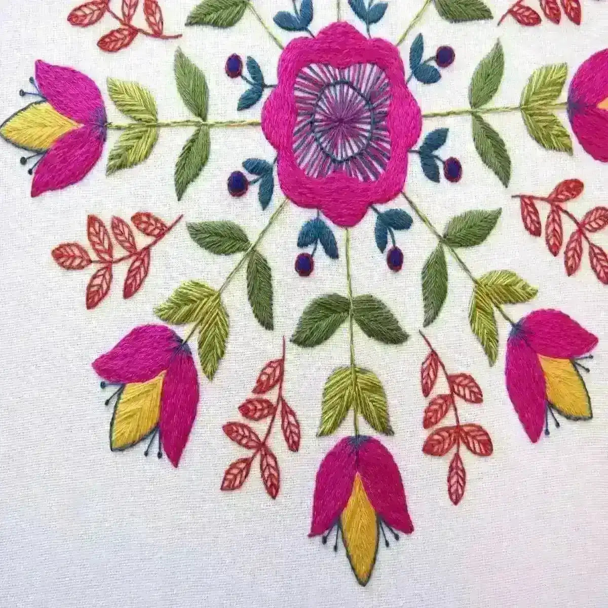 Florally, Floral Hand Embroidery Pattern , PDF Download , StitchDoodles , embroidery hoop kit, embroidery kits for adults, embroidery kits for beginners, flower embroidery, hand embroidery, modern embroidery kits, PDF pattern, unique embroidery kits , StitchDoodles , shop.stitchdoodles.com