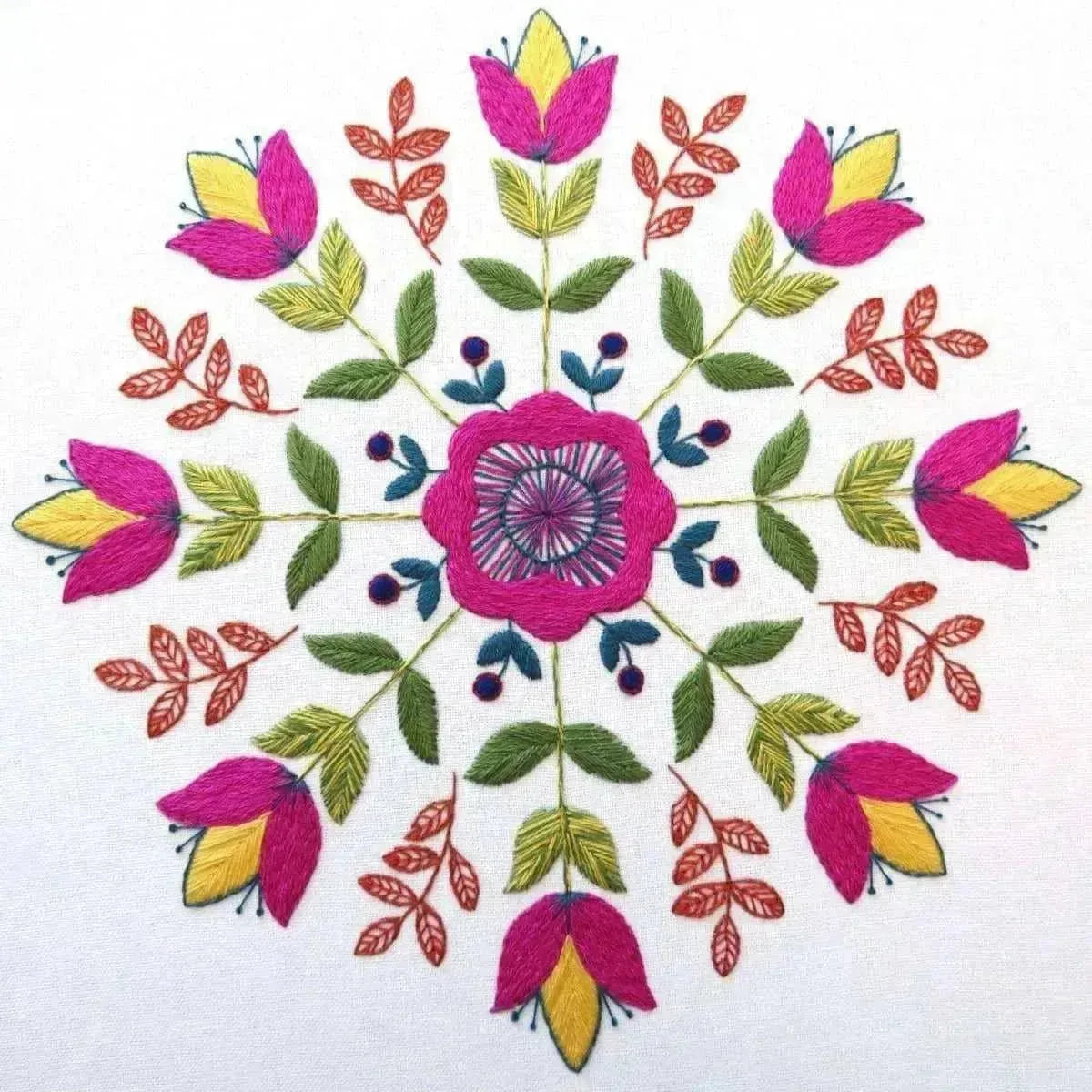 Florally, Pre Printed Embroidery Fabric Panel PLUS PDF Pattern , Pre Printed Fabric Pattern , StitchDoodles , embroidery hoop kit, embroidery kits for adults, embroidery kits for beginners, flower embroidery, hand embroidery, hand embroidery fabric, hand embroidery kit, modern embroidery kits, PDF pattern, unique embroidery kits , StitchDoodles , shop.stitchdoodles.com