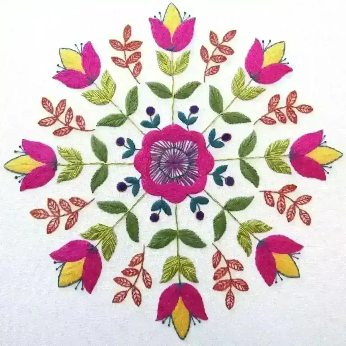 Florally, Pre Printed Embroidery Fabric Panel PLUS PDF Pattern , Pre Printed Fabric Pattern , StitchDoodles , embroidery hoop kit, embroidery kits for adults, embroidery kits for beginners, flower embroidery, hand embroidery, hand embroidery fabric, hand embroidery kit, modern embroidery kits, PDF pattern, unique embroidery kits , StitchDoodles , shop.stitchdoodles.com